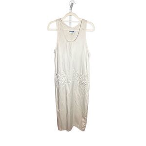 Bryn Connelly women off-white cotton maxi‎ dress sz 6 vintage